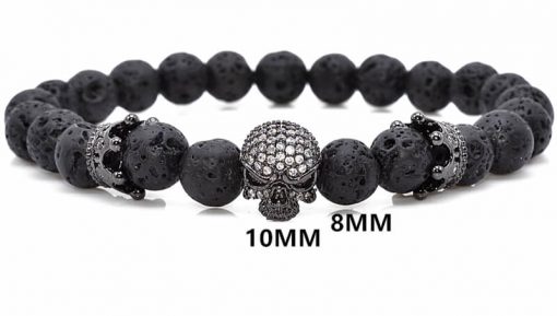 Mei's Everest armband | Black Skull | zwart zilver - Afbeelding 2