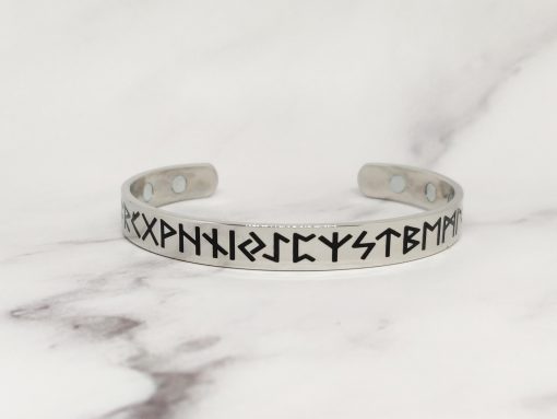 Mei's Viking armband | Script of Runes | zilver zwart - Afbeelding 2