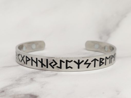 Mei's Viking armband | Script of Runes | zilver zwart - Afbeelding 3