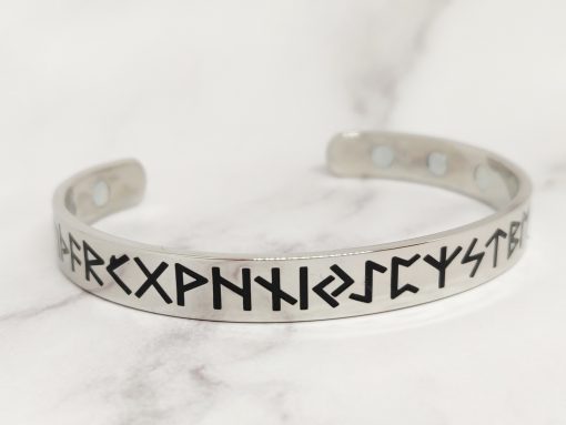 Mei's Viking armband | Script of Runes | zilver zwart - Afbeelding 4