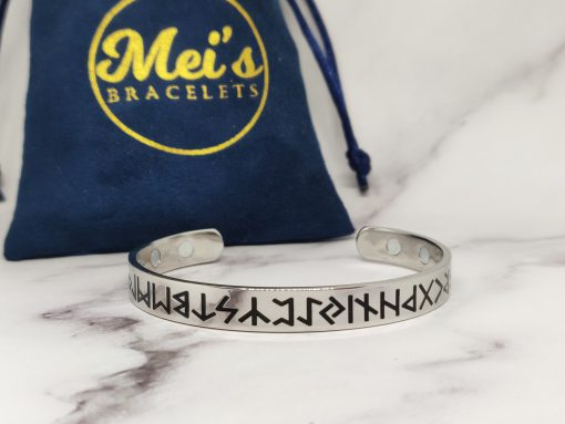 Mei's Viking armband | Script of Runes | zilver zwart - Afbeelding 8