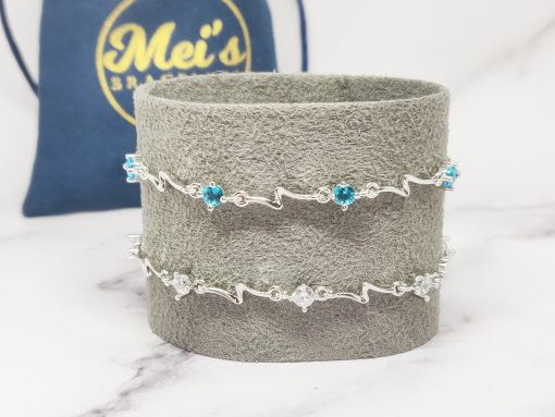 Mei's Chained armband | Sparkly Thunder | 925 Zilver | blauw of zilver