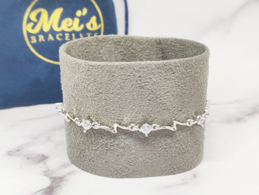 Mei's Chained armband | Sparkly Thunder | 925 Zilver | blauw of zilver - Afbeelding 6