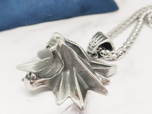 Mei's Lacy ketting | Wolf Head | Stainless Steel | zilver - Afbeelding 3