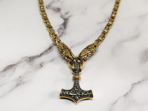 Mei's Viking ketting | Dragon Hammer | Stainless Steel | goud / zilver