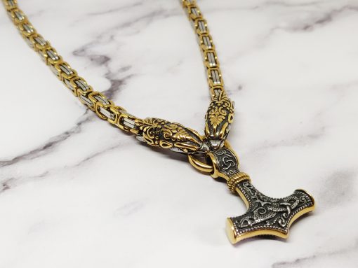 Mei's Viking ketting | Dragon Hammer | Stainless Steel | goud / zilver - Afbeelding 9