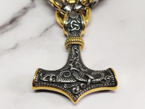 Mei's Viking ketting | Dragon Hammer | Stainless Steel | goud / zilver - Afbeelding 3