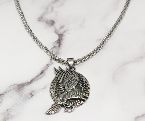 Mei's Viking | Raven Amulet ketting | Stainless Steel | zilver - Afbeelding 2