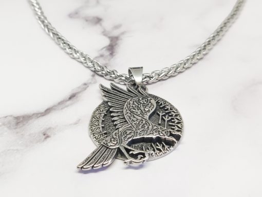 Mei's Viking | Raven Amulet ketting | Stainless Steel | zilver - Afbeelding 3