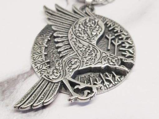 Mei's Viking | Raven Amulet ketting | Stainless Steel | zilver - Afbeelding 5