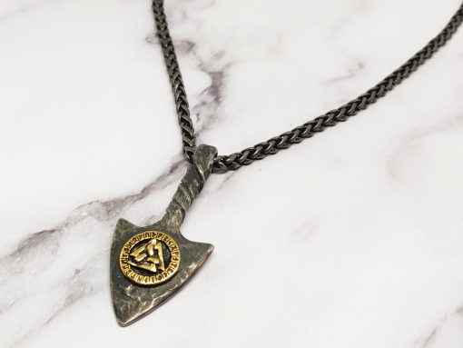 Mei's Viking ketting | Valknut Arrow | Stainless Steel | zwart / goud - Afbeelding 7