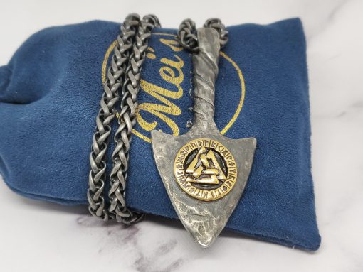 Mei's Viking ketting | Valknut Arrow | Stainless Steel | zwart / goud - Afbeelding 8