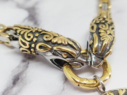 Mei's Viking ketting | Wolf & Dragons | Stainless Steel | goud / zilver - Afbeelding 4