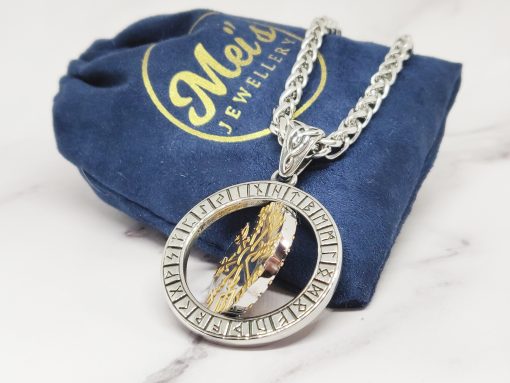 Mei's Viking ketting | Spinning Amulet | Stainless Steel | zilver/goud - Afbeelding 2