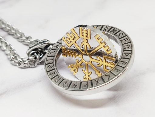 Mei's Viking ketting | Spinning Amulet | Stainless Steel | zilver/goud - Afbeelding 4