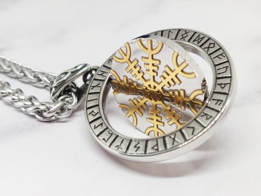 Mei's Viking ketting | Spinning Amulet | Stainless Steel | zilver/goud - Afbeelding 5