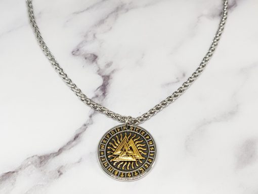 Mei's Viking ketting | Valknut & Axe | Stainless Steel | zilver / goud - Afbeelding 5