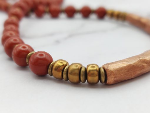 Mei's Tibetan armband | Coppery Jasper | Edelsteen | rood / koper - Afbeelding 7