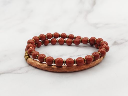 Mei's Tibetan armband | Coppery Jasper | Edelsteen | rood / koper - Afbeelding 8