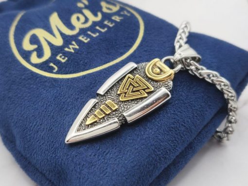 Mei's Viking ketting | Spear of Awe | Stainless Steel | zilver / goud - Afbeelding 6