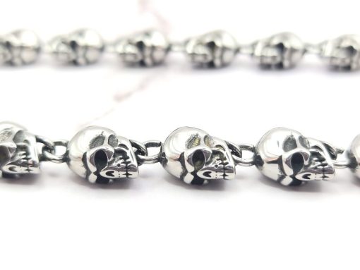 Mei's Lacy ketting | Skull Zone | Stainless Steel | zilver - Afbeelding 3