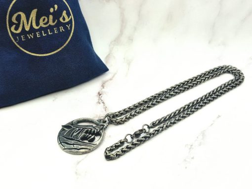 Mei's Viking ketting | Iron Wolf | Stainless Steel | grijs - Afbeelding 5