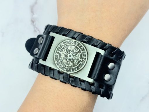 Mei's Viking armband | Black Thunderbrace | Echt Leer | zwart - Afbeelding 2