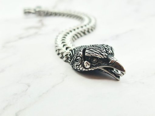 Mei's Viking armband | Rising Raven | Stainless Steel | zilver - Afbeelding 4