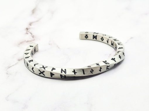 Mei's Viking armband | Twisted Runes | Stainless Steel | zilver - Afbeelding 3