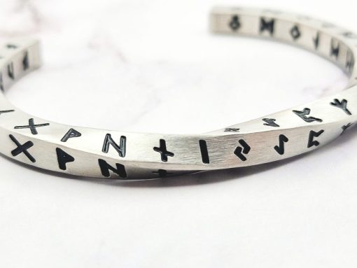 Mei's Viking armband | Twisted Runes | Stainless Steel | zilver - Afbeelding 4