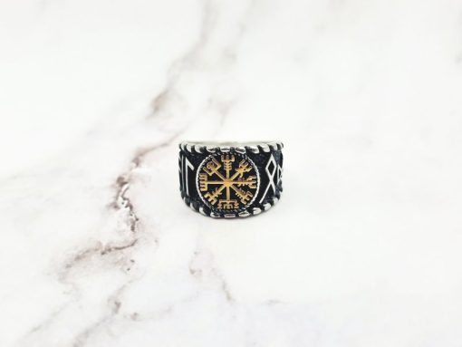 Mei's Viking ring | Nordic Shield | Stainless Steel | zilver / goud - Afbeelding 2