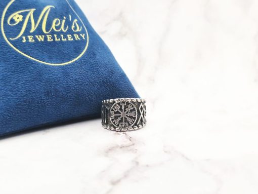 Mei's Viking ring | Nordic Shield | Stainless Steel | zilver / goud - Afbeelding 5