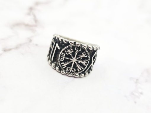 Mei's Viking ring | Nordic Shield | Stainless Steel | zilver / goud - Afbeelding 8