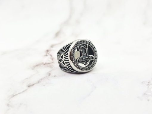 Mei's Viking ring | Thunder Runes | Stainless Steel | zilver - Afbeelding 2