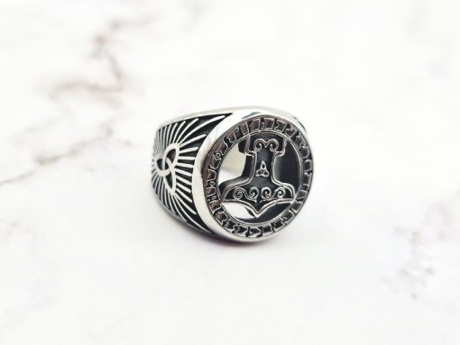 Mei's Viking ring | Thunder Runes | Stainless Steel | zilver - Afbeelding 3