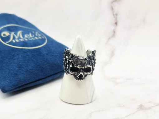 Mei's Lacy ring | Blooming Skull | Stainless Steel | zilver