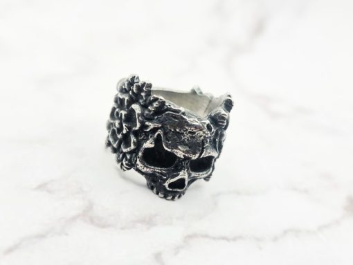 Mei's Lacy ring | Blooming Skull | Stainless Steel | zilver - Afbeelding 3