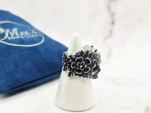 Mei's Lacy ring | Blooming Skull | Stainless Steel | zilver - Afbeelding 4