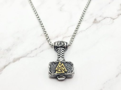 Mei's Viking ketting | Knots of Thunder | Stainless Steel | zilver / goud - Afbeelding 2