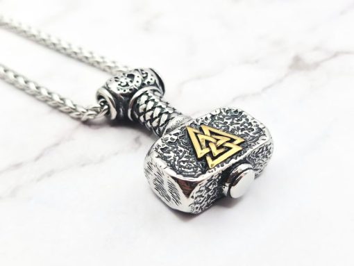 Mei's Viking ketting | Knots of Thunder | Stainless Steel | zilver / goud - Afbeelding 3