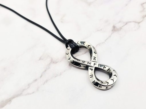 Mei's Viking ketting | Rune Infinity | Stainless Steel | zilver / zwart - Afbeelding 3