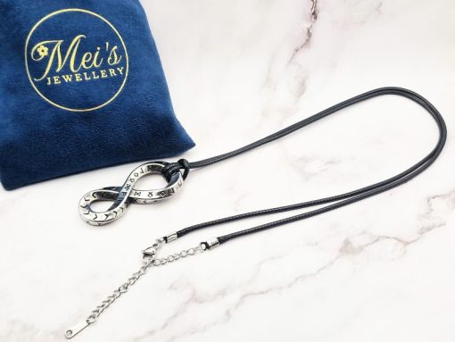 Mei's Viking ketting | Rune Infinity | Stainless Steel | zilver / zwart - Afbeelding 4