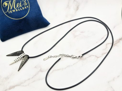 Mei's Viking ketting | Triple Runes | Stainless Steel | zilver / zwart - Afbeelding 4