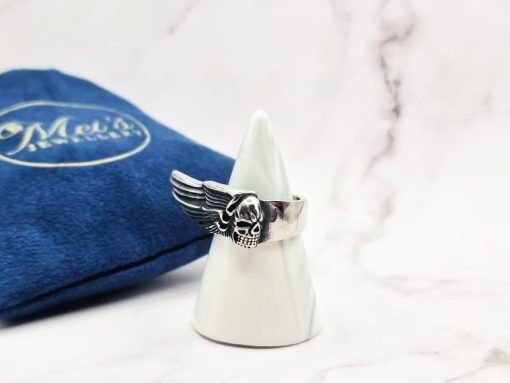 Mei's Lacy ring | Winged Skull | Stainless Steel | zilver - Afbeelding 3