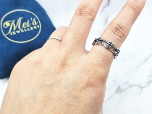 Mei's Lacy ring | Bone Grip | Stainless Steel | zilver - Afbeelding 2